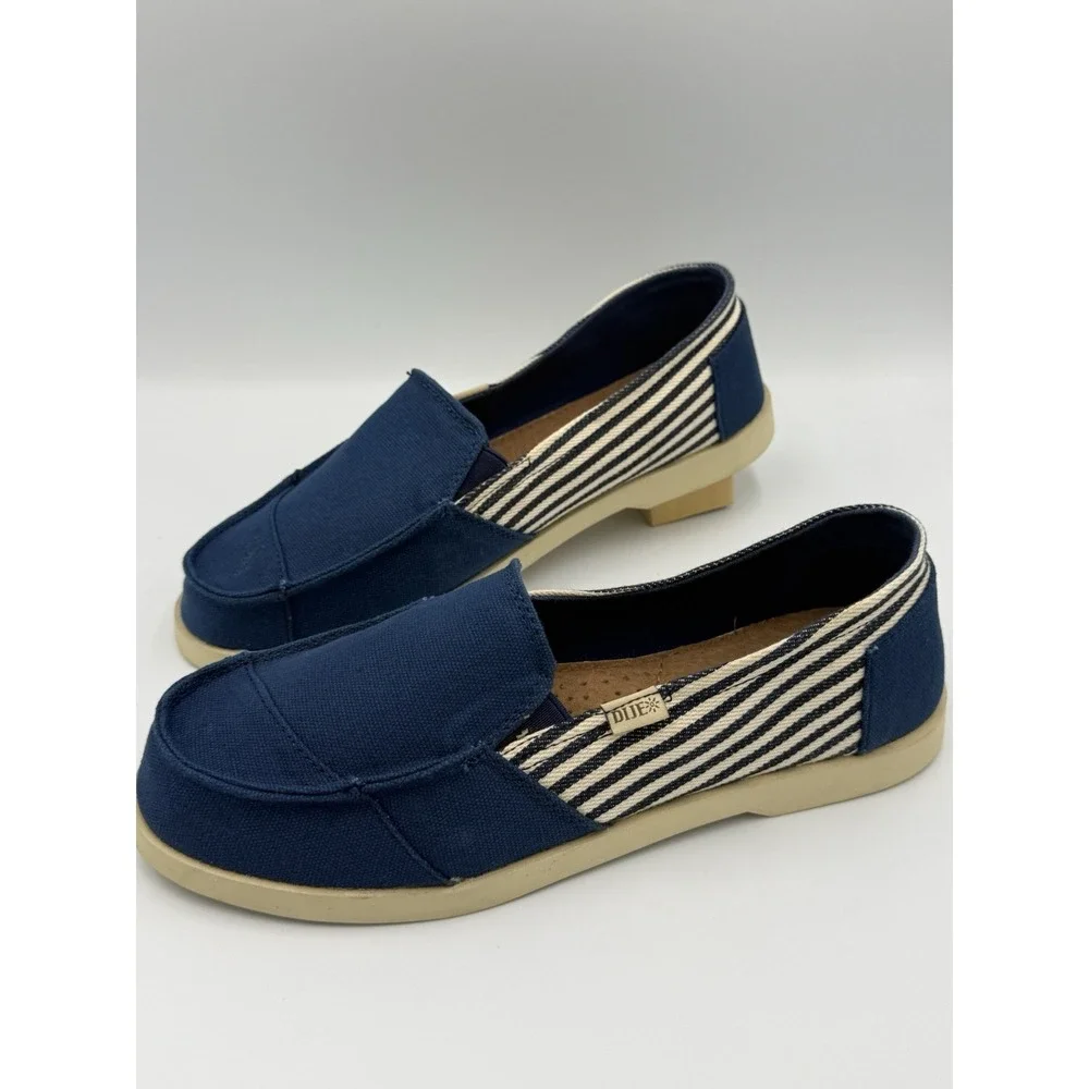 Dije California Mariner Slip On Shoes Women's 9 Navy Striped Comfort Casual NWB